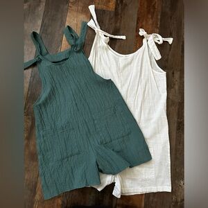 Summer Romper New w/o tags white and green